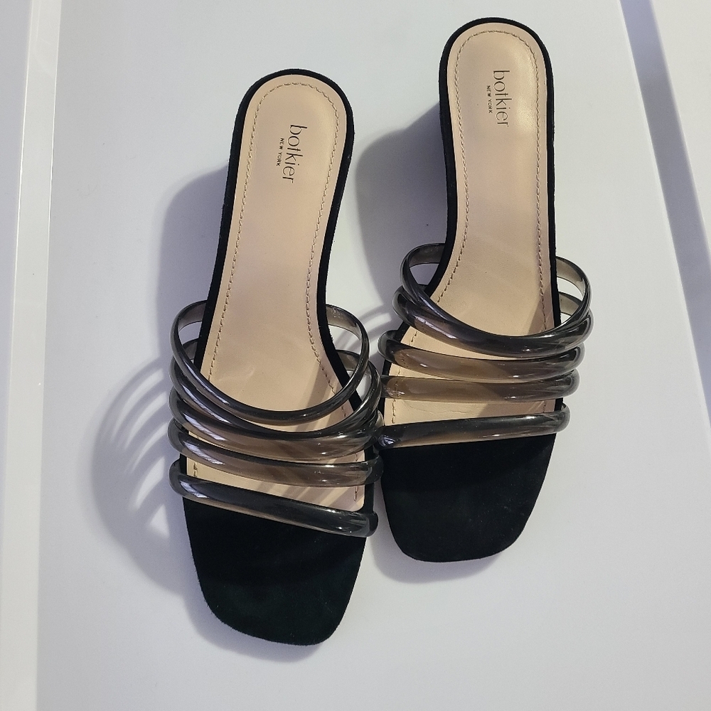 Botkier Black‎ Women's Slide Sandals 7.5 Classy Yani Suede Heels - Picture 9 of 10